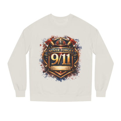 Never Forget 9/11 Sweatshirt — Memorial Firefighter Tribute Crewneck