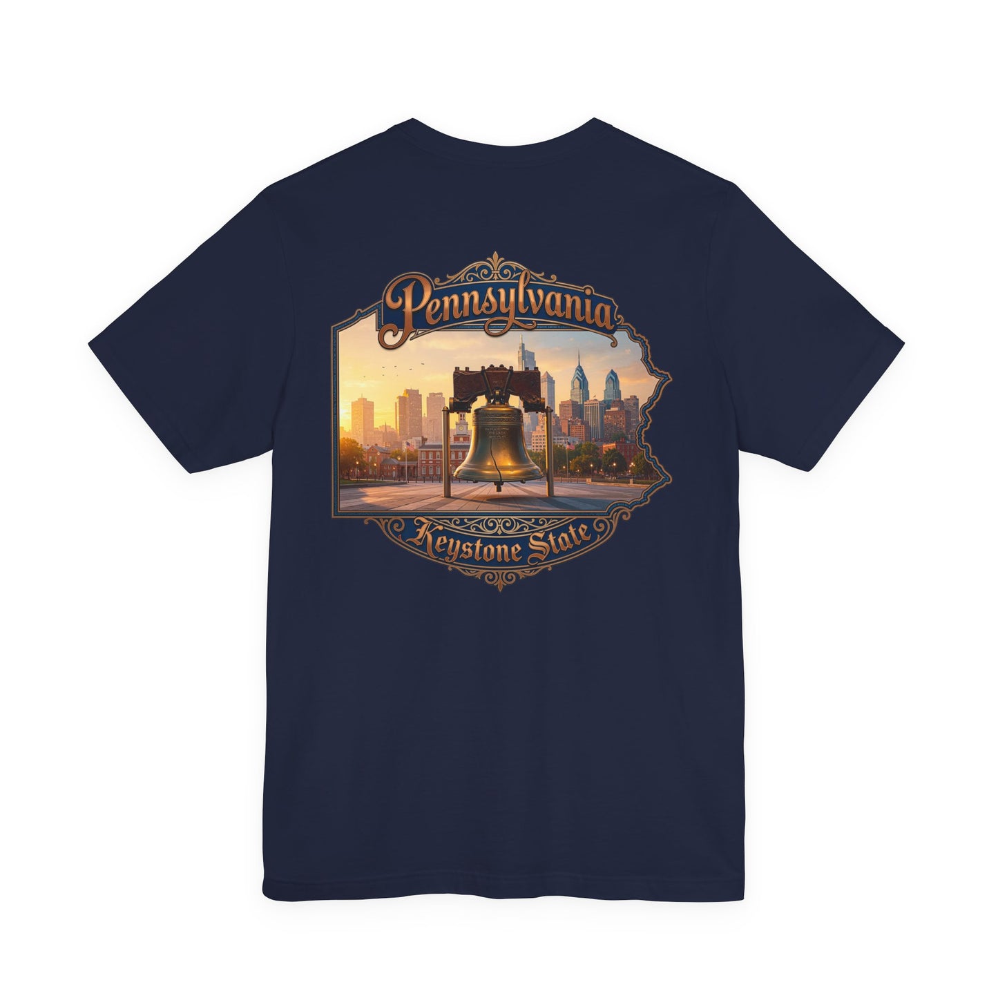 Pennsylvania Keystone State T-Shirt — Liberty Bell & Philadelphia Skyline Tee
