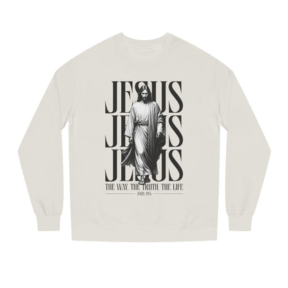 Jesus Graphic Sweatshirt — 'The Way The Truth The Life' Christian Crewneck