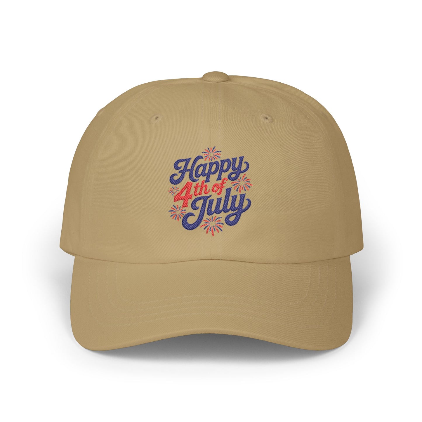 Dad Cap — "Happy 4th of July" Embroidered Patriotic Baseball Hat