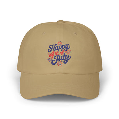 Dad Cap — "Happy 4th of July" Embroidered Patriotic Baseball Hat