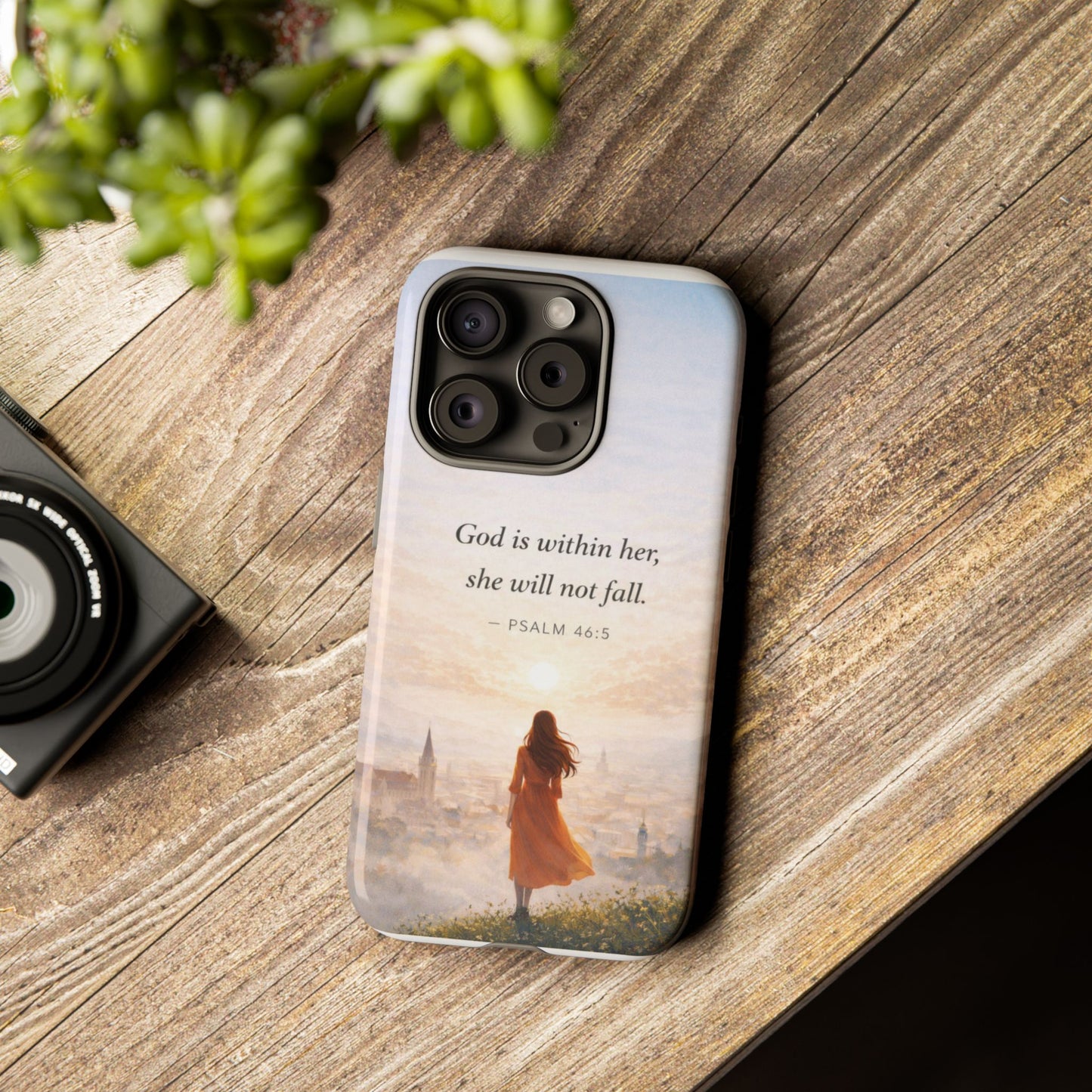 Inspirational Psalm 46:5 Phone Case — 'God is within her, she will not fall' Christian Phone Cover