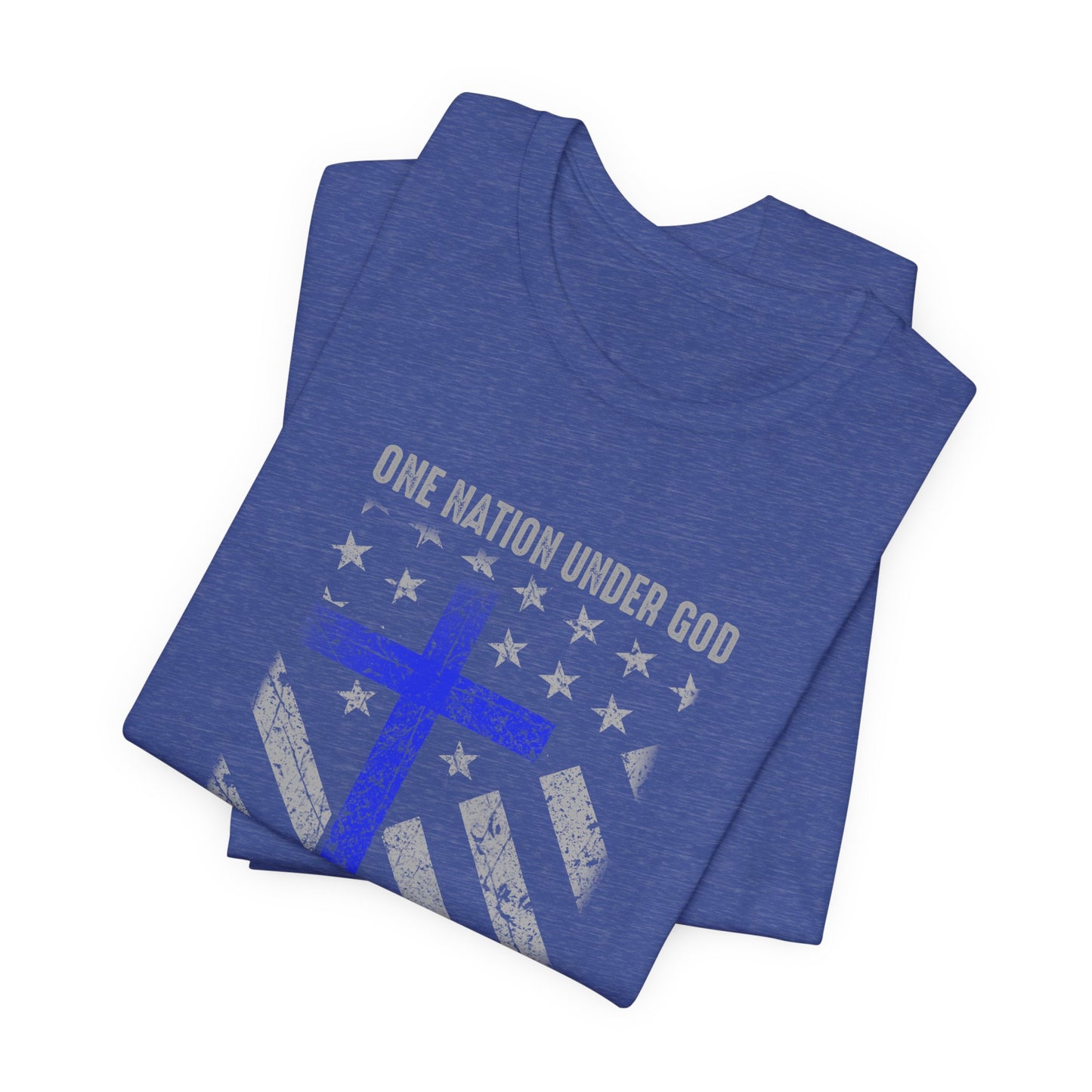 Blessed Are the Peacemakers T‑Shirt — Thin Blue Line Cross, "One Nation Under God" Patriotic Police Tee