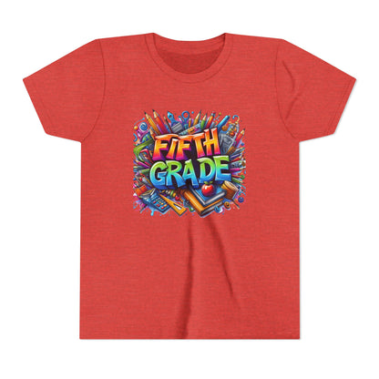 Fifth Grade Kid's Tee - Colorful School Supplies Back to School T-Shirt