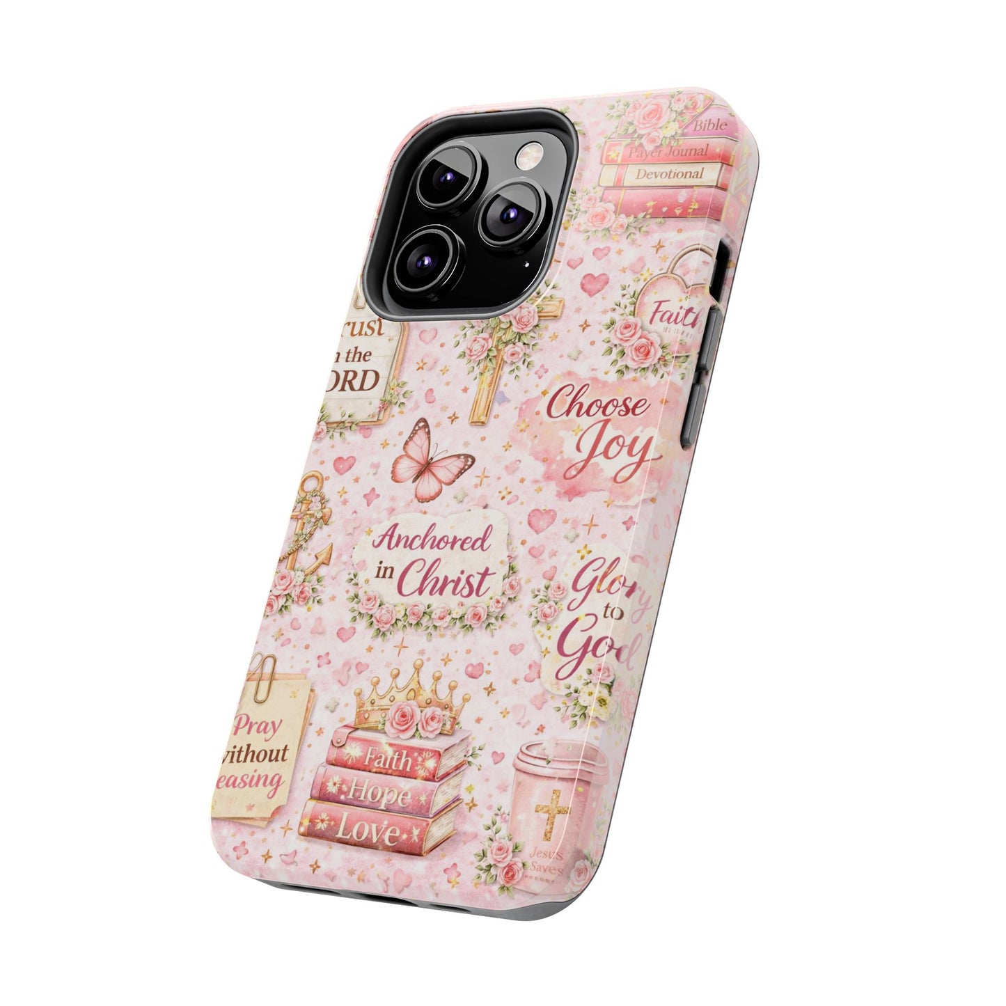 Anchored In Christ Phone Case | Christian floral iPhone Case
