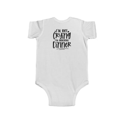 Baby Bodysuit – “I’m Not Crying I’m Ordering Dinner” Funny Infant Onesie