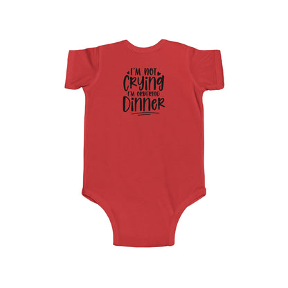 Baby Bodysuit – “I’m Not Crying I’m Ordering Dinner” Funny Infant Onesie