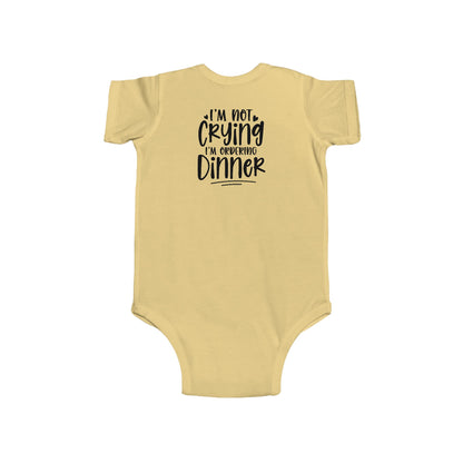 Baby Bodysuit – “I’m Not Crying I’m Ordering Dinner” Funny Infant Onesie