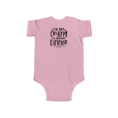 Baby Bodysuit – “I’m Not Crying I’m Ordering Dinner” Funny Infant Onesie