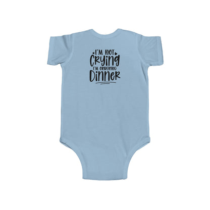 Baby Bodysuit – “I’m Not Crying I’m Ordering Dinner” Funny Infant Onesie