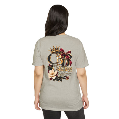 Graphic T-Shirt — "CBD Creations By Dawna" Gold Crown Floral Design