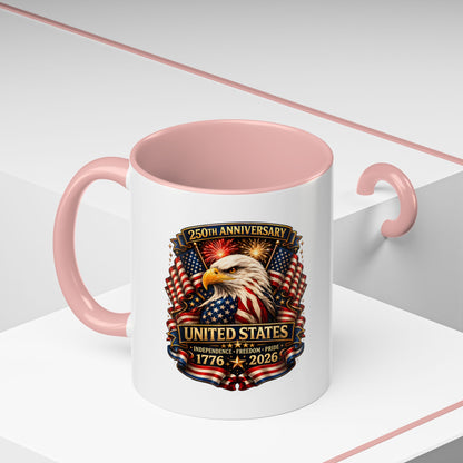 Patriotic Eagle Coffee Mug - United States 250th Anniversary 1776-2026