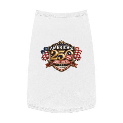 Pet Tank Top — "America's 250th Anniversary" Patriotic Dog Shirt (1776–2026)