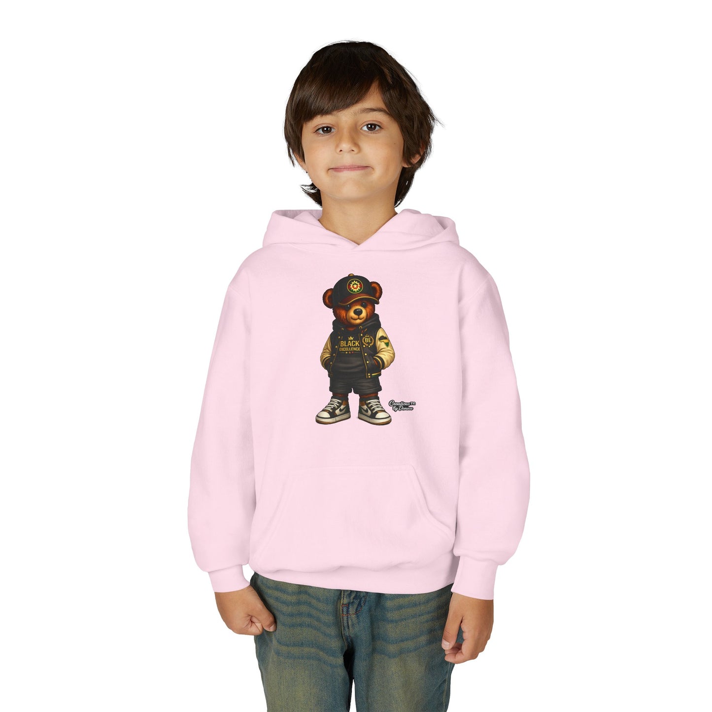 Youth Teddy Bear Hoodie — Cool Streetwear Bear Graphic Sweatshirt
