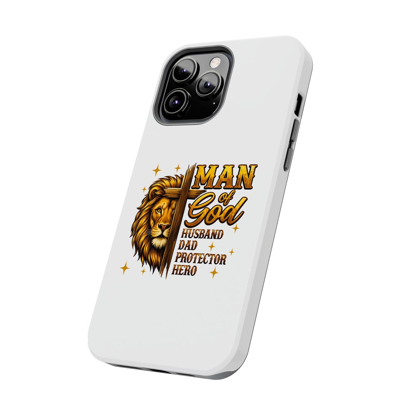 Man of God Lion Phone Case — ‘Man of God’ Christian Protector Dad Gift