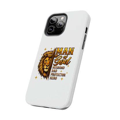 Man of God Lion Phone Case — ‘Man of God’ Christian Protector Dad Gift