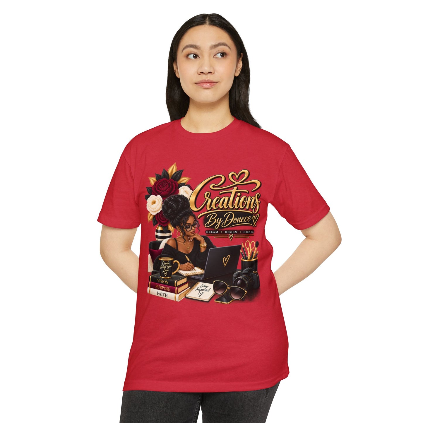 Creations By Denee Graphic T-Shirt — Black Woman Designer Artist Desk Tee