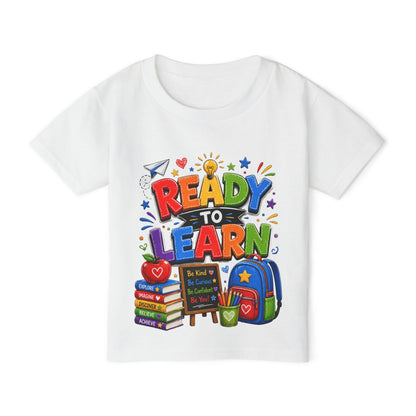 Toddler T-Shirt — "Ready to Learn" Colorful Back-to-School Design
