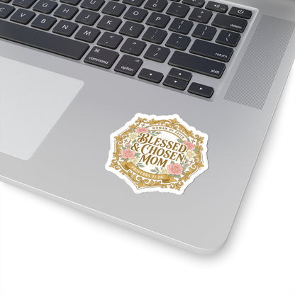 Blessed & Chosen Mom Sticker | minimalist mom life, cool mom streetwear