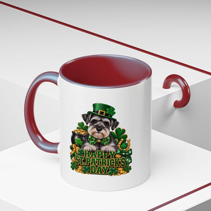 St. Patrick's Day Schnauzer Coffee Mug – Happy St. Patrick's Day Accent Mug
