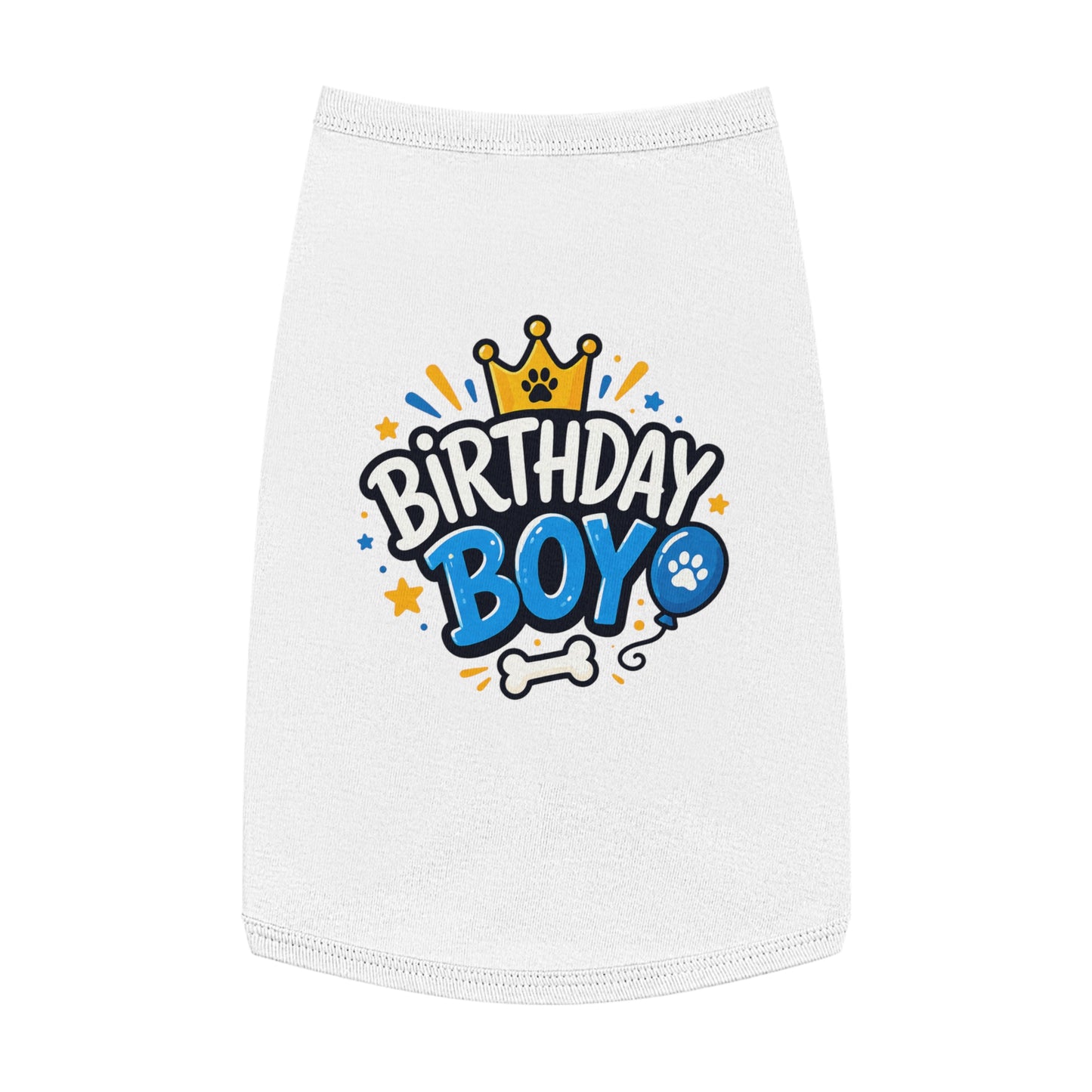 Pet Tank Top - "Birthday Boy" Paw Print Dog Birthday Shirt