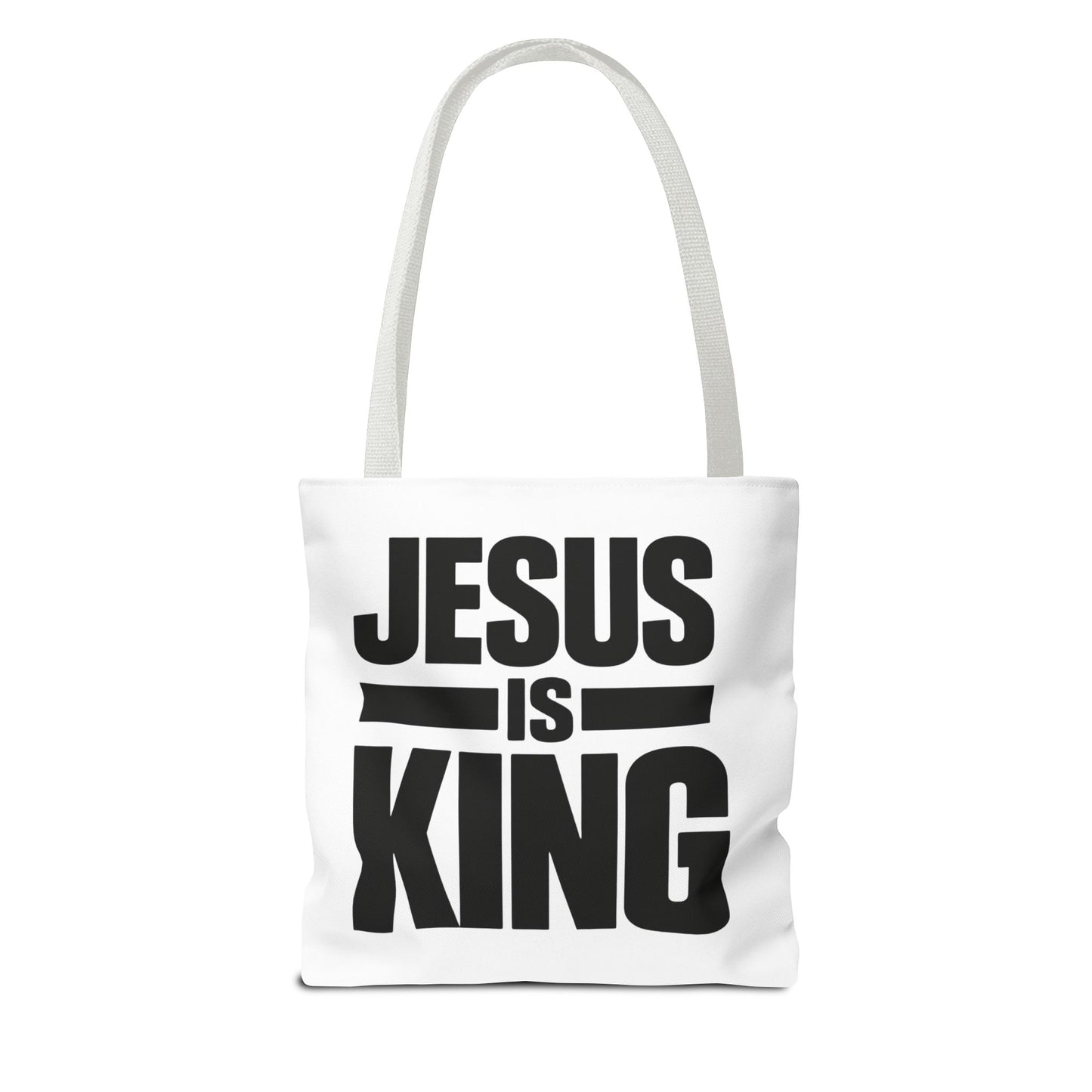 Jesus Is King Tote Bag - Christian Faith Canvas Grocery & Church Book Bag