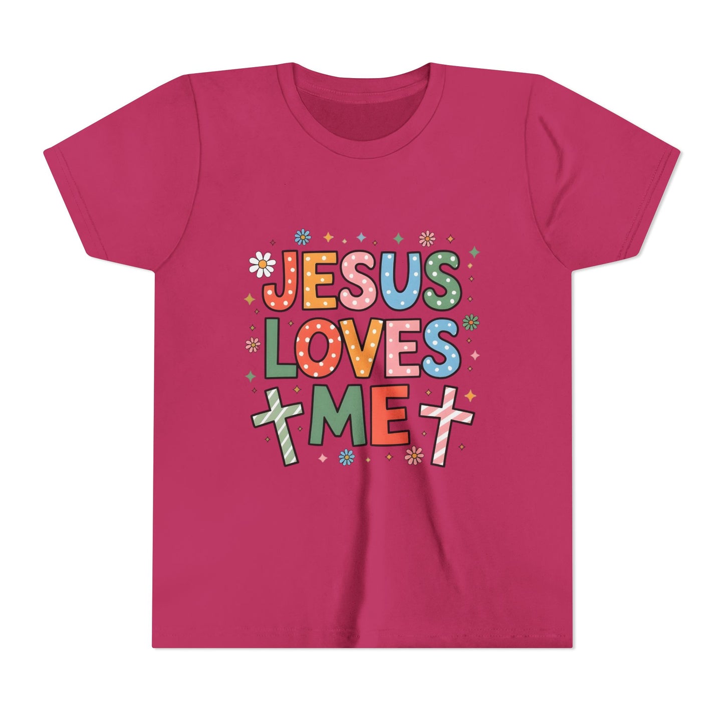 Youth Tee — "Jesus Loves Me" Colorful Christian Kids T-Shirt