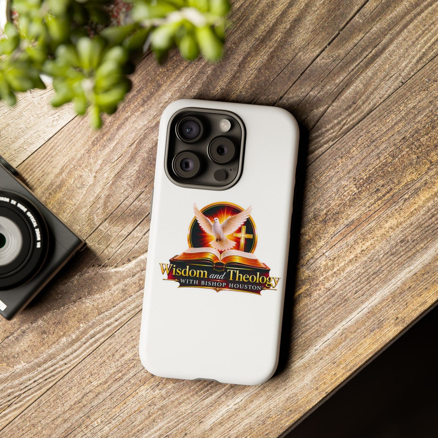 Wisdom and Theology Phone Case — Christian Dove & Cross Protective Tough Case