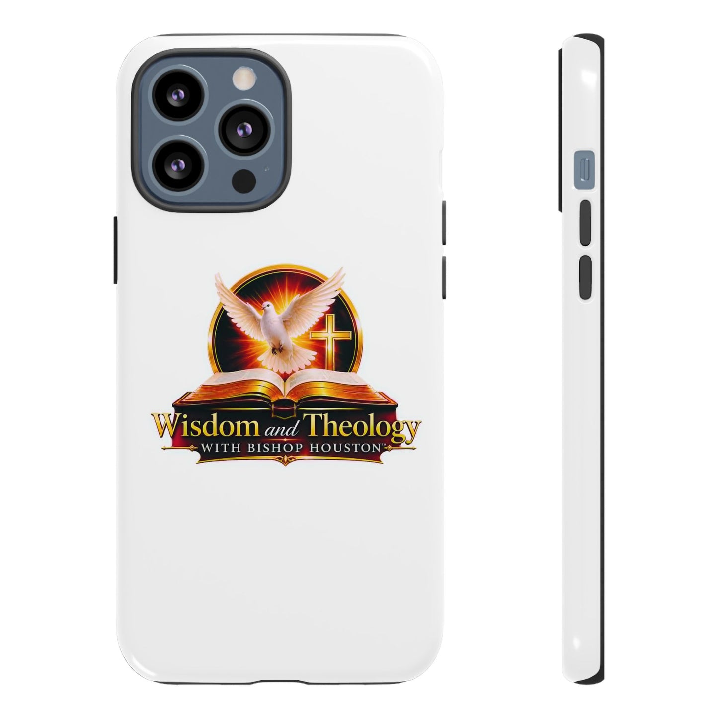 Wisdom and Theology Phone Case — Christian Dove & Cross Protective Tough Case