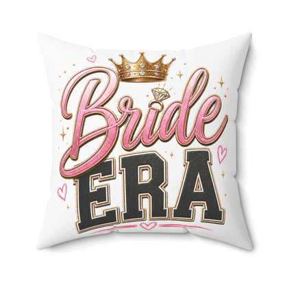 Bride Era Square Throw Pillow — Bachelorette Bridal Shower Decorative Cushion