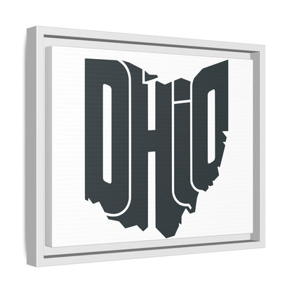 Ohio State Silhouette Matte Framed Canvas — Modern State Wall Art