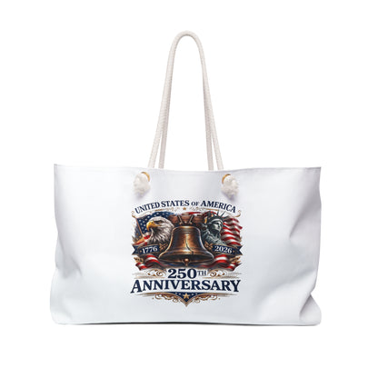 250th Anniversary USA Liberty Bell Weekender Bag — Patriotic Travel Tote