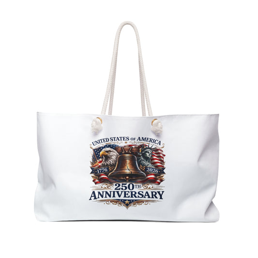 250th Anniversary USA Liberty Bell Weekender Bag — Patriotic Travel Tote