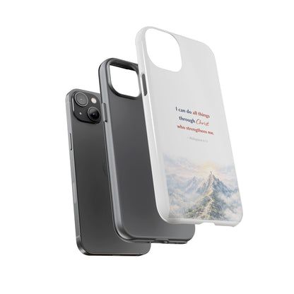 Christian Phone Case – “I Can Do All Things Through Christ” Inspirational Tough Case