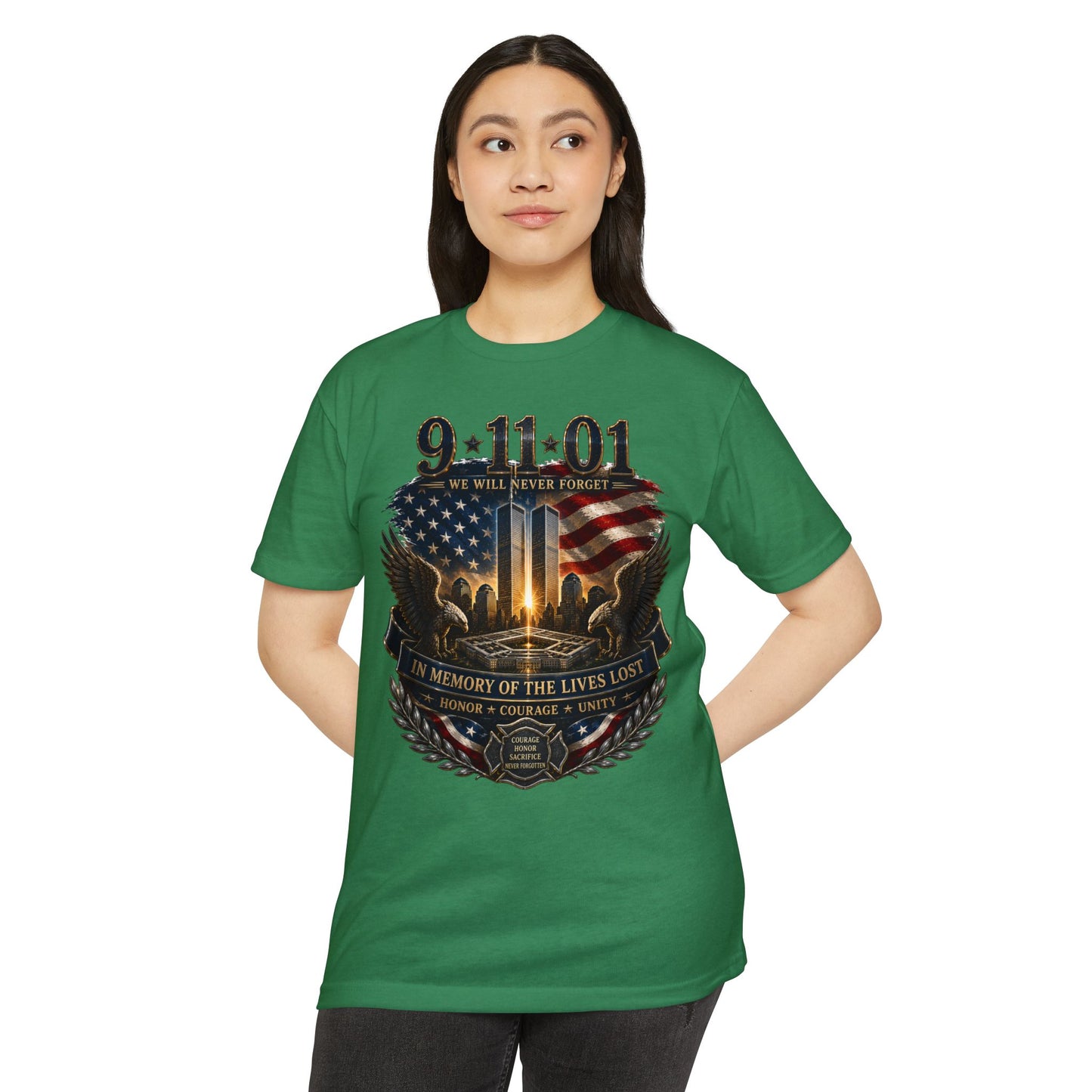 9/11 Memorial T-Shirt – "We Will Never Forget" Tribute Tee