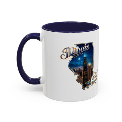 Illinois Skyline Accent Coffee Mug – City of Broad Shoulders Chicago Design (11/15oz)