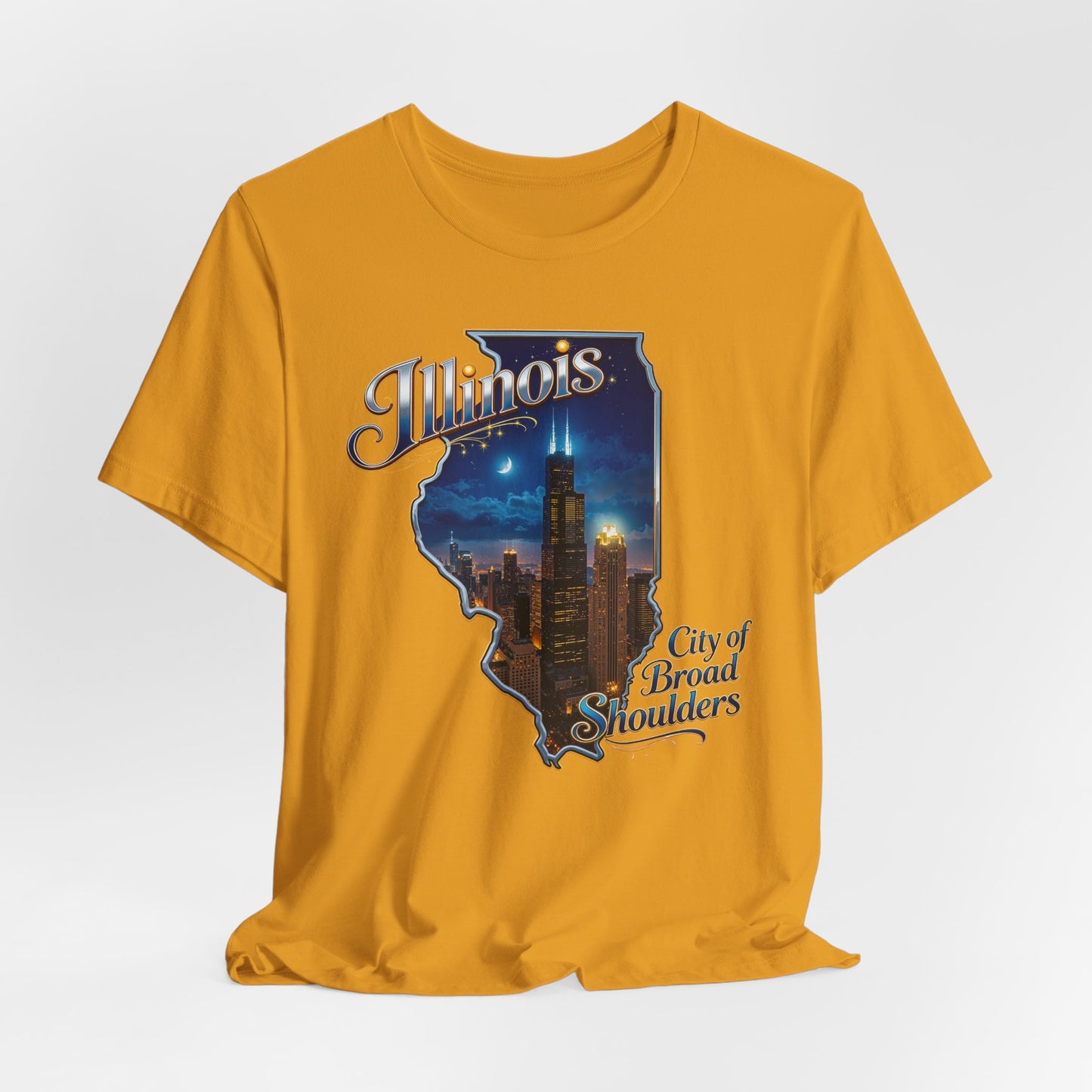 Illinois State Tee — 'City of Broad Shoulders' Chicago Skyline T-Shirt