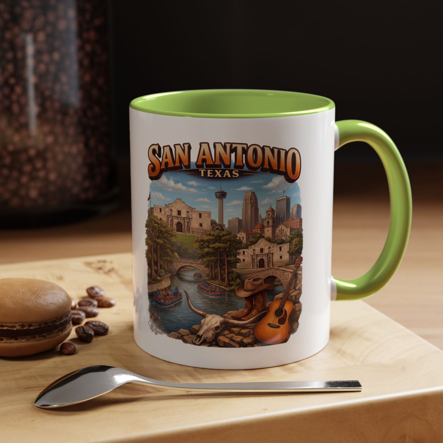 San Antonio Souvenir Coffee Mug – Texas Riverwalk Scenic Accent Mug (11/15oz)
