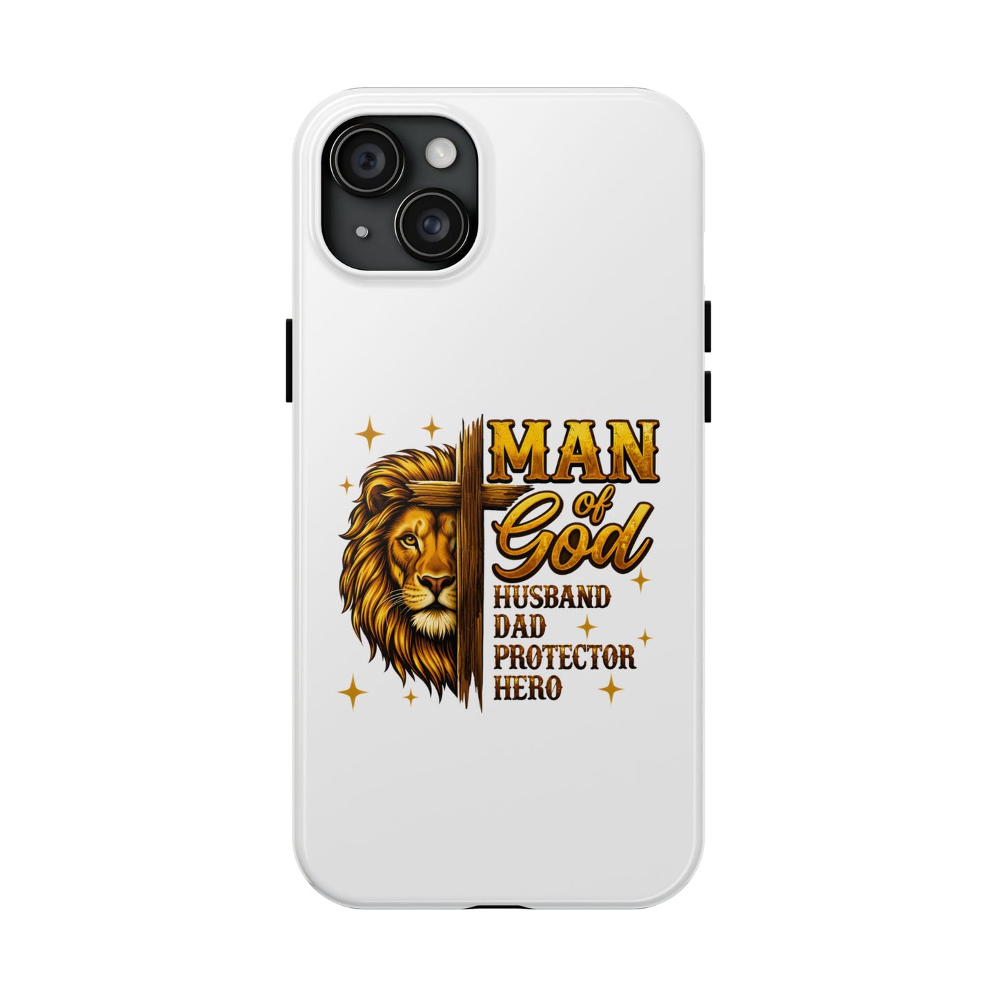 Man of God Lion Phone Case — ‘Man of God’ Christian Protector Dad Gift