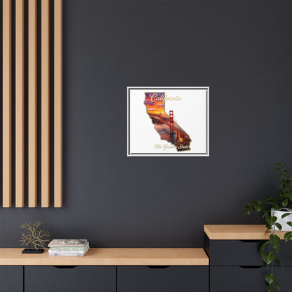 California Golden Gate Map Matte Canvas Print (Framed)