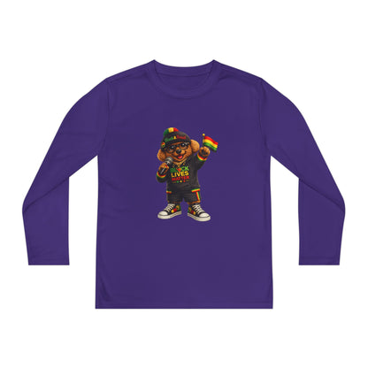 Youth Long Sleeve Tee — Black Lives Matter Kid Graphic with Rasta Flag