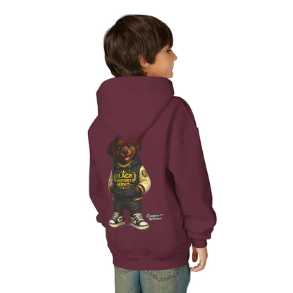 Youth Hoodie — 'Black History Kid' Puppy Graphic Sweatshirt