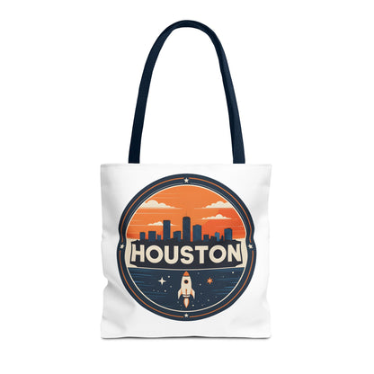 Houston Skyline Rocket Tote Bag – Retro Space City Canvas Tote