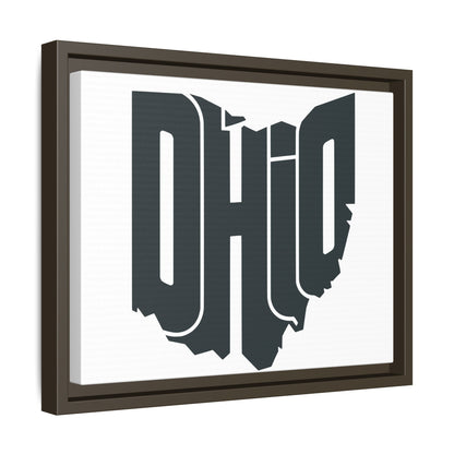 Ohio State Silhouette Matte Framed Canvas — Modern State Wall Art
