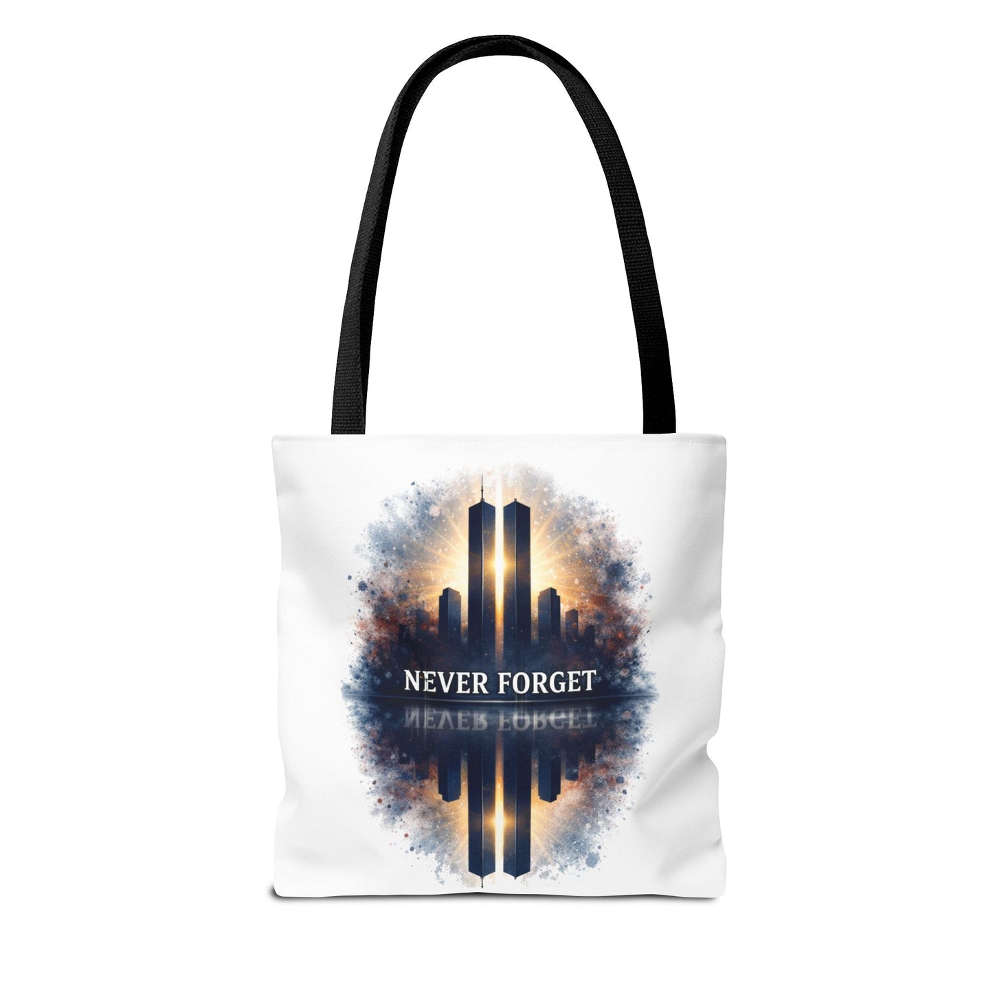 Never Forget Memorial Tote Bag — 9/11 Tribute Skyline All-Over Print
