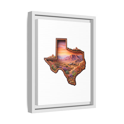 Framed Texas Landscape Matte Canvas — Desert Sunset State Art Print