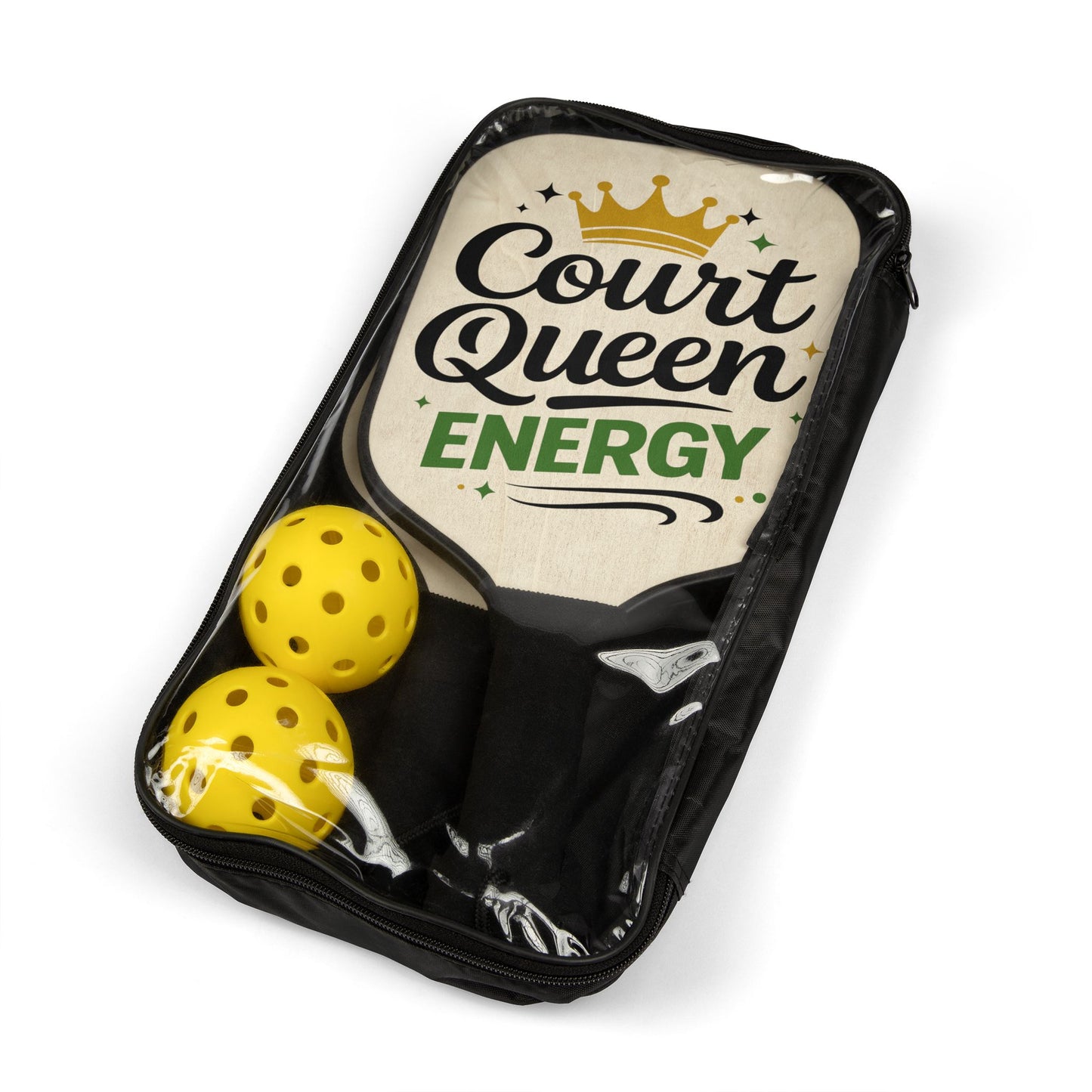 Court Queen Energy Pickleball Paddle Set – Women’s Pickleball Kit with Crown Graphic