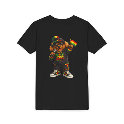 Youth Tee — Kid Bear Black Lives Matter Rasta Flag Shirt
