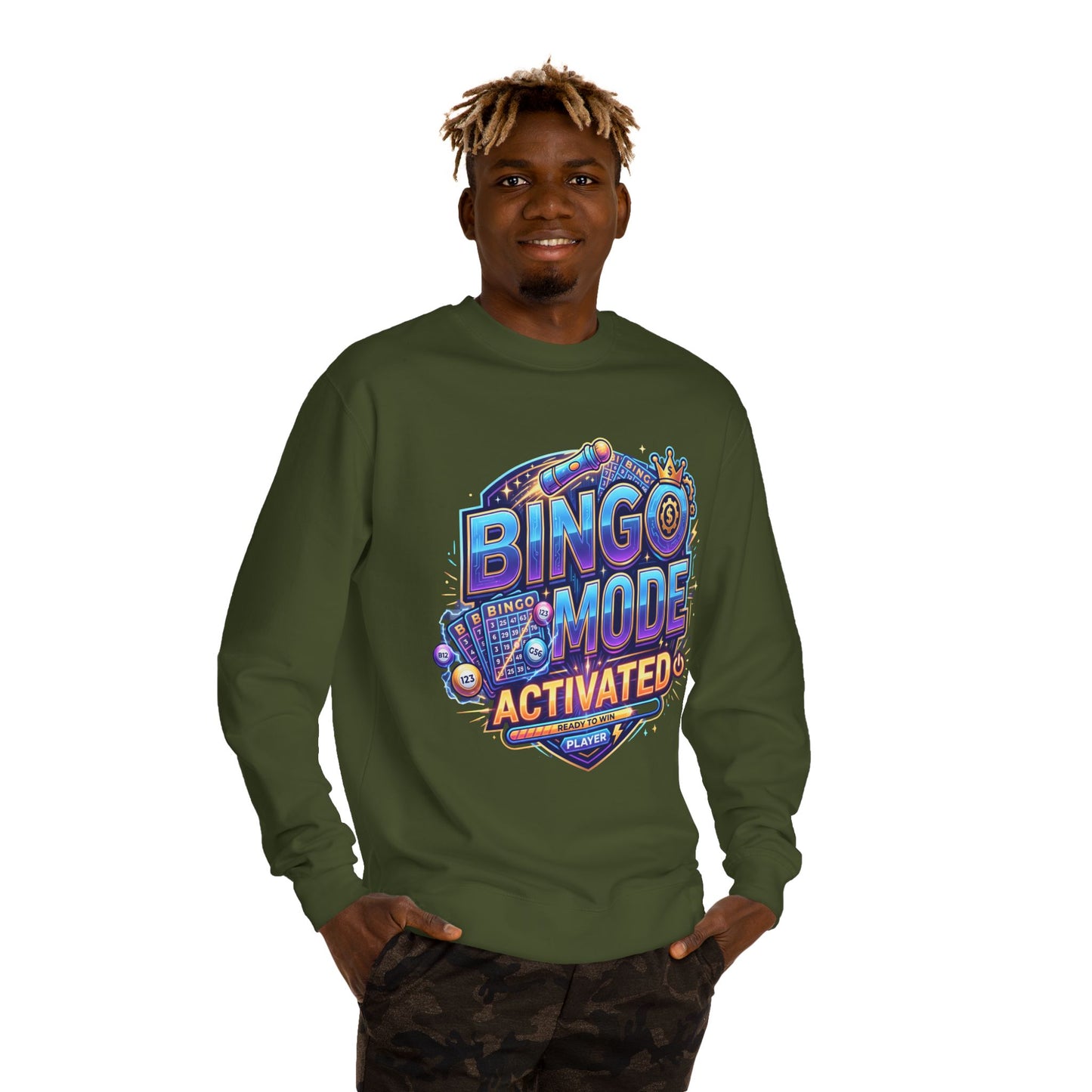 Bingo Mode Activated Sweatshirt — Fun Gamer/Player Bingo Crewneck