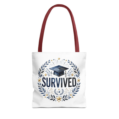 Graduation 'Survived' Tote Bag – Cap & Laurel Grad Gift
